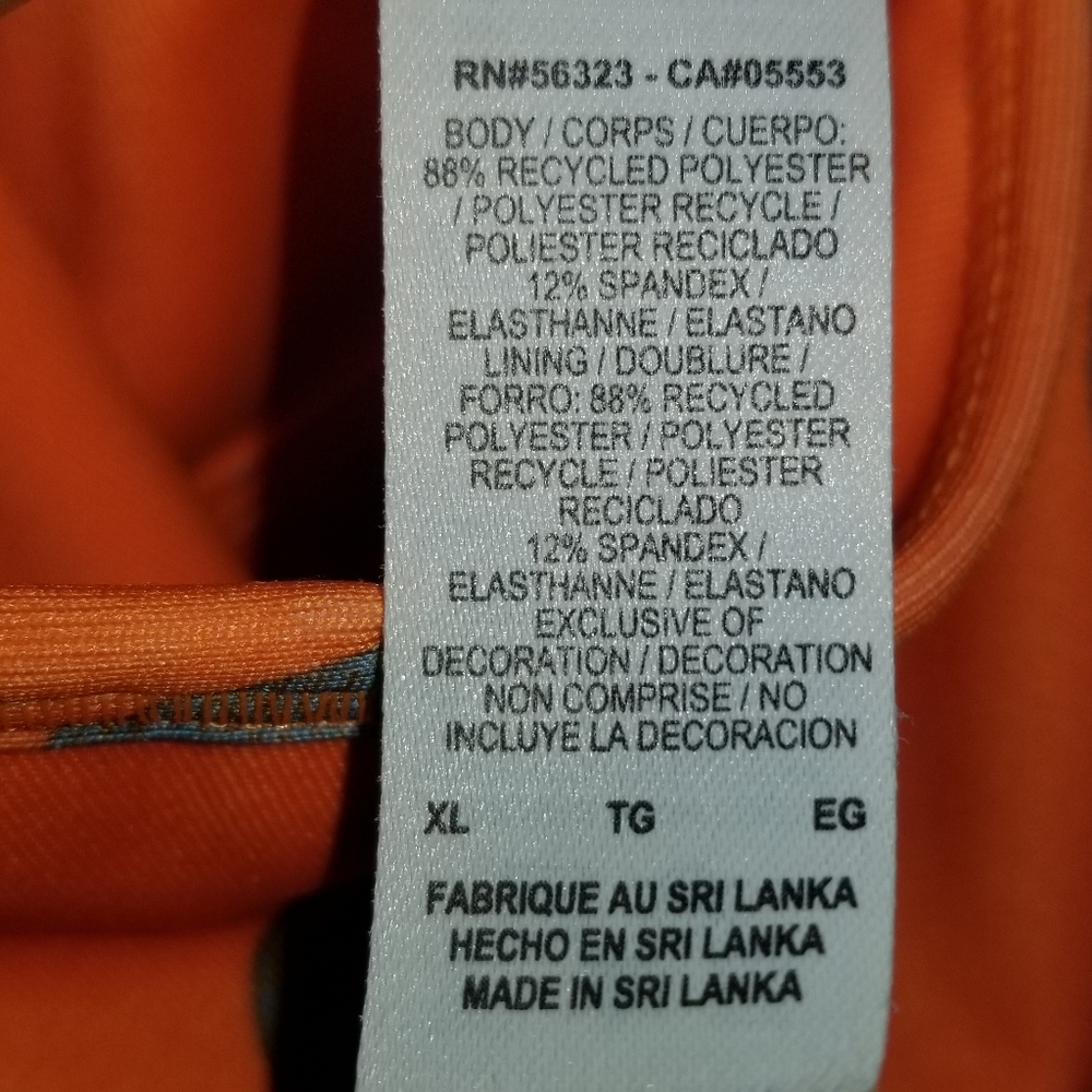 Nike Pro Sports Bra orange polka dot center swoosh XL Activewear Yoga - Picture 7 of 7
